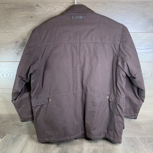 Dockers Mens Metal Clip Hook & Ring Closure Heavy Coat Quilt Lining Brown Size L - Picture 10 of 16